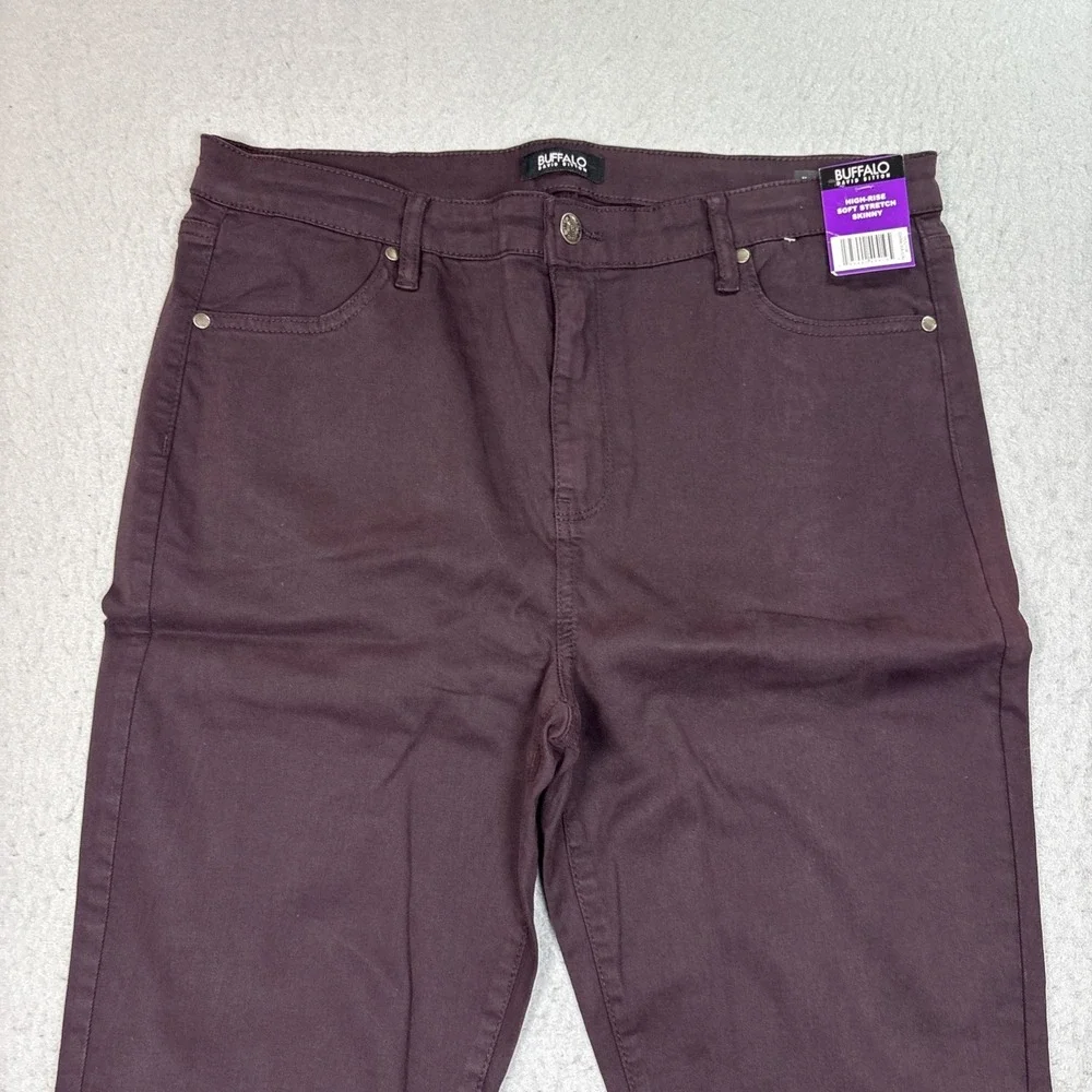 Buffalo David Bitton Soft Stretch High-Rise Skin Jeans Brown Size 14 NWT